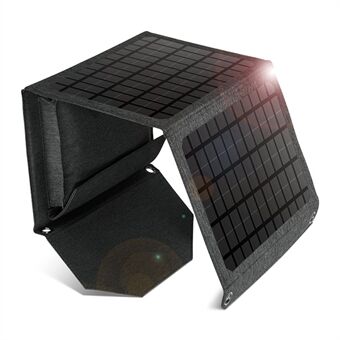 18W Dubbel USB Solar Laddare 3-vikbar Solar Outdoor Bärbar Smart Phone Strömförsörjningsladdare