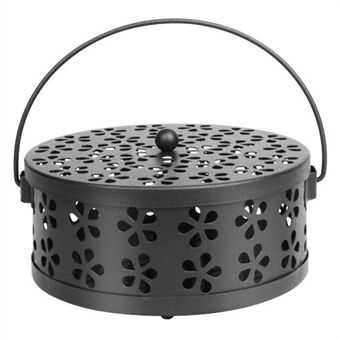 AOTU Camping Iron Mosquito Incense Coil Holder Box med lock för hemmet.