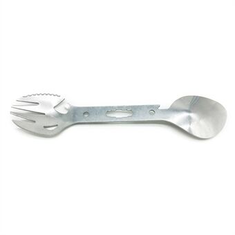 DIY0432 10-i-1 Utility Tactical Spork rostfritt stål sked öppnare för flaskor Camping-bestick (Inget FDA-certifikat)