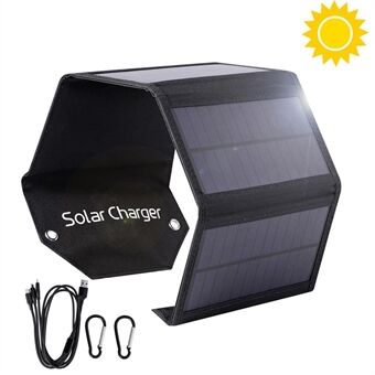 SPB4Z Vikbar 4 Solpanel Laddare 8W 5V Portabel Solcellsladdare för Utomhusvandring Camping