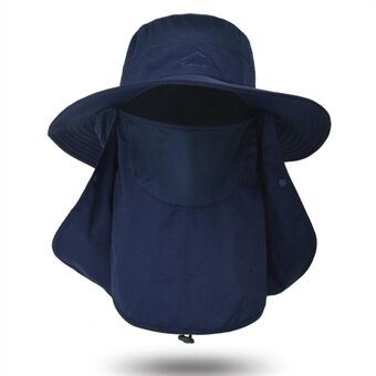 Fishing Hat Sun Cap with Removable Face Cover Neck Flap Outdoor UV Sun Protection Wide Brim Hat