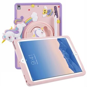 För iPad 9.7-tum (2017) / (2018) / iPad Air (2013) / Air 2 Fodral med Cartoon Horse Design och Ställbar Stödfunktion