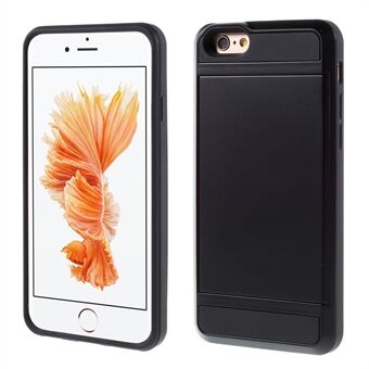 PC + TPU Hybridfodral med dold korthållare för iPhone 6s 6  - Svart