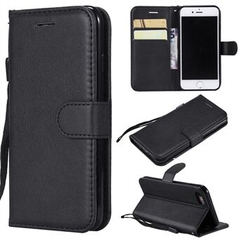 KT Leather Series-2 Wallet Leather Stand-fodral för iPhone 7/8/SE (2022)/SE (2020) - Svart