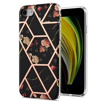 2,0 mm IMD IML Marmormönsterblomma Mönster Elektroplätering Telefonfodral för iPhone 7 4,7 tum/8 4,7 tum/SE (2020)/SE (2022)