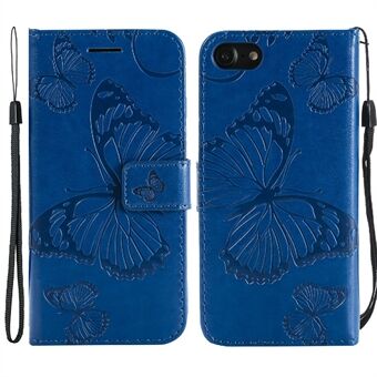 För iPhone 7/8 / SE (2nd Generation) Butterfly Pattern Imprinting Telefonfodral Stand Läderfodral