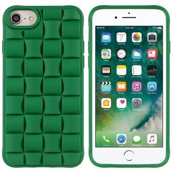 För iPhone 7/8 / SE (2:a generationen) Dropproof telefonfodral Silikongummibelagt Stötsäkert 3D Grid Textured Phone Cover