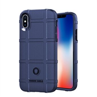 För iPhone X/10 5,8 tum Rugged Shield-serien Mjuk Silikonstötdämpning Matt Mobiltelefonfodral Tillbehör