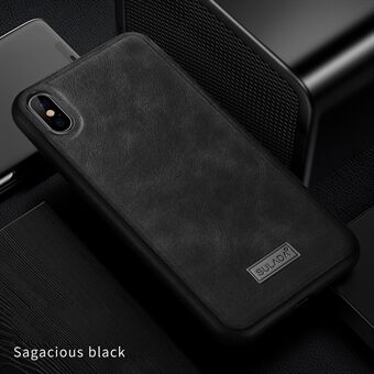 SULADA PU Leather Coated TPU Case for iPhone XS / X 