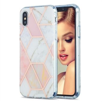 IMD Splicing Marble Pattern Galvanisering 2,0 mm TPU Protector Cover för iPhone X / XS