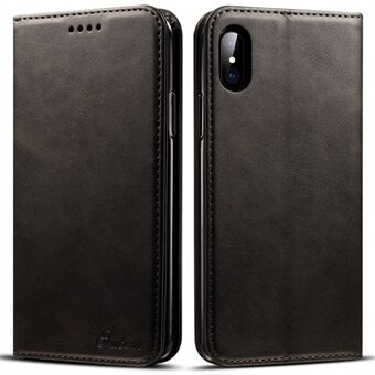 SUTENI Folio Flip Textured Surface Magnetic Automatisk stängande plånbok Läderskyddsfodral med Stand för iPhone X / XS 