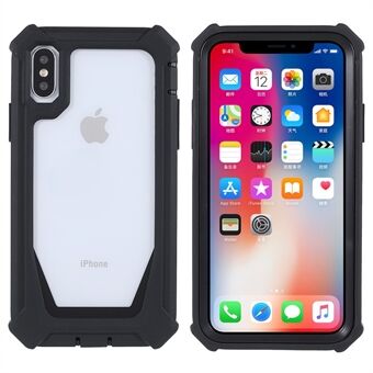 För iPhone X / XS  Anti- Scratch Fyrhörn Anti-fall Avtagbar 2-i-1 TPU + Hybrid mobiltelefonfodral i akryl