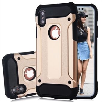 För iPhone X / XS  Fallsäkert mobiltelefonfodral Mjuk TPU + hård PC Hybrid Skyddsfodral