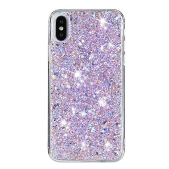 För iPhone X / XS Max Mobilskal Glittrande Epoxy Drop Proof TPU-skal