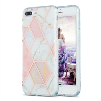 2,0 mm galvanisering IMD Splicing Marble Pattern Design TPU Protector Cover för iPhone 7 Plus/ 8 Plus