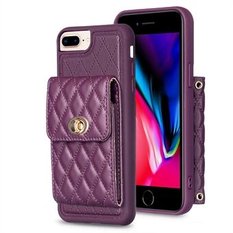 BF20 korthållare Anti-dropp skal för iPhone 6 Plus / 7 Plus / 8 Plus / 6s Plus 5,5 tums PU-läderbelagd TPU-fodral med rem