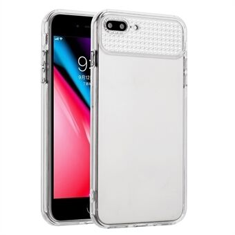 För iPhone 7 Plus 5,5 tum / 8 Plus 5,5 tum skal TPU Skinande Strass Dekor Transparent Telefonskyddare