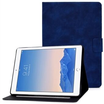 För iPad Air (2013) / Air 2 / iPad  (2017) / (2018) Stötsäkert fodral Calf Textured Leather Tablet Folio Flip Cover Stand stativfodral med korthållare