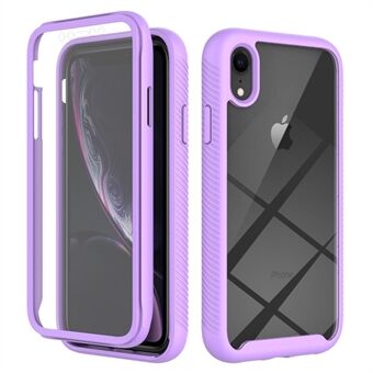 För iPhone XR  3-i-1 Anti- Scratch Telefonfodral Hård PC + Mjuk TPU Drop-proof Mobiltelefon Hybrid Skal med PET-skärmskydd