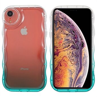 För iPhone XR  glänsande välskyddat vågformat Edge Gradient Mjukt TPU-telefonfodral