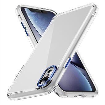 YSM telefonfodral för iPhone XR 6.1 tum skal klart genomskinligt akryl+TPU-fodral med exakt linsöppning.