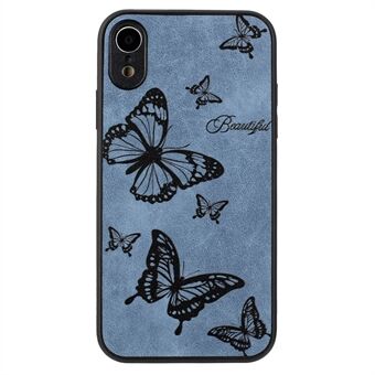 Floral telefonfodral för iPhone XR retro PU-läder+PC+TPU telefonbaksida