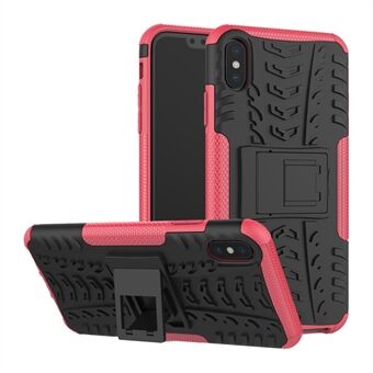 Tire Pattern Kickstand PC + TPU Hybrid Casing for iPhone XS Max 