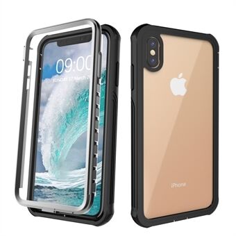 Stötsäker heltäckande PC-skyddshölje med inbyggd PET-främre film för iPhone XS Max 6,5 tum