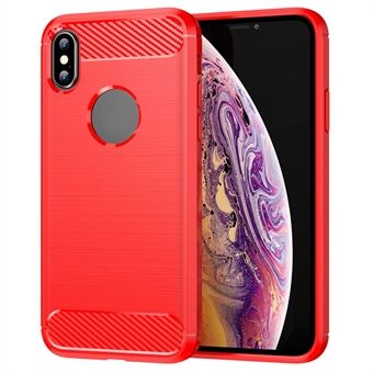 1,8 mm snygg kolfiberborstad design Flexibel TPU Anti-drop mobilfodral för iPhone XS Max 