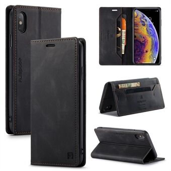 AUTSPACE A01 Series RFID Blocking Retro Matt Wallet Läderfodral för iPhone XS Max 6,5 tum