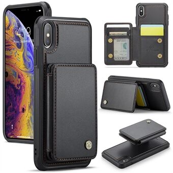 JEEHOOD J05 För iPhone XS Max Magnetisk Case Kortväska Ställ PU+TPU Mobilskydd