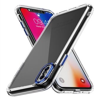 YSM För iPhone XS Max 6,5 tums skal Akryl+TPU Exakt linsuttag Telefonfodral med metallknappar