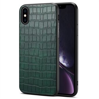 För iPhone XS Max mobilskal, krokodil-texturerat PU-läder + PC + TPU antislip-fodral.