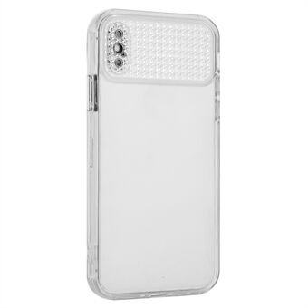 För iPhone XS Max 6,5 tum Clear Case Anti-fall TPU Rhinestone Decor Smart Phone Cover.