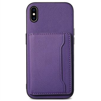 För iPhone XS Max-skal med kortfack Ultra Slim PU-läder+PC+TPU-telefonfodral