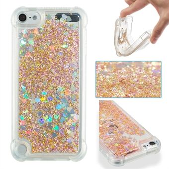 Dynamiskt flytande glitterpulver hjärtformade paljetter TPU Stötsäkert fodral för iPod Touch (2019) / Touch 6/5