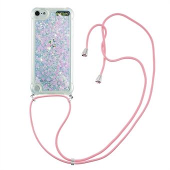 Long Lanyard Glitter Liquid Quicksand TPU-fodral för iPod Touch (2019) / iPod Touch 6/5