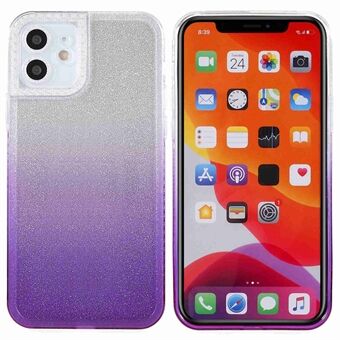 For iPhone 11  Phantom Series Gradient Phone Case Drop Proof TPU Back Cover with Separable Glittering Plate