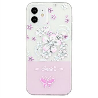 För iPhone 11  Lackerad Butterfly TPU Bakfodral Mobiltelefon Skyddsfodral