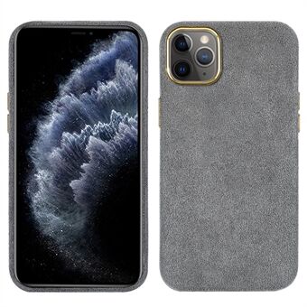 Enfärgad flockande PU-läderbelagd PET + metallhybridfodral Mobiltelefon Skyddsfodral för iPhone 11 Pro 