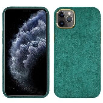 Enfärgad flockande PU-läderbelagd PET + metallhybridfodral Mobiltelefon Skyddsfodral för iPhone 11 Pro 