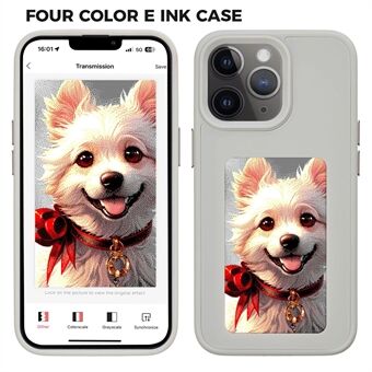 INKZONE För iPhone 11 Pro E Ink Phone-Skal PC+TPU 4-Färgs DIY Mönster Telefonfodral