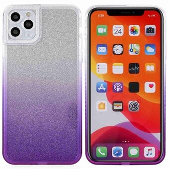 For iPhone 11 Pro Max  Phantom Series Gradient Phone Case Shockproof TPU Back Cover with Separable Glittering Plate