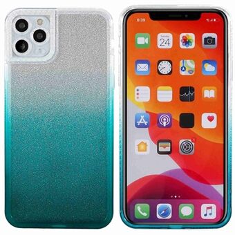 For iPhone 11 Pro Max  Phantom Series Gradient Phone Case Shockproof TPU Back Cover with Separable Glittering Plate