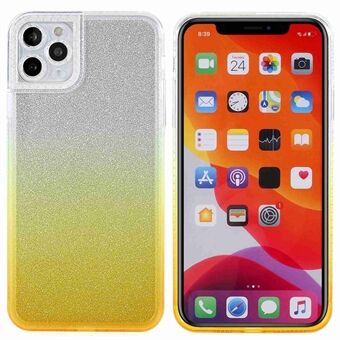 For iPhone 11 Pro Max  Phantom Series Gradient Phone Case Shockproof TPU Back Cover with Separable Glittering Plate