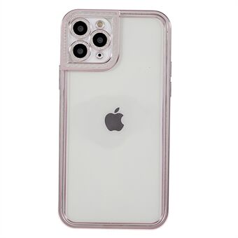 For iPhone 11 Pro Max  Clear Phone Case Soft TPU Electroplating Edge Camera Lens Protection Back Cover