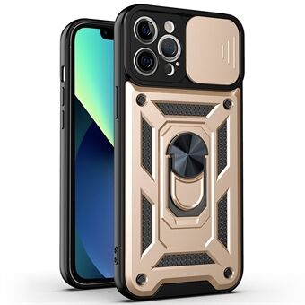 För iPhone 11 Pro Max Skal med Ställ PC+TPU Telefonskydd med Skjutbart Kameralock