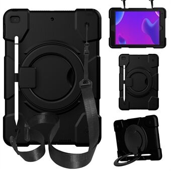 For iPad (2021)/(2019)/(2020) Anti-fall Protective Case Shockproof Tablet Cover Lightweight Scratch Resistant Case with Kickstand/Shoulder Strap