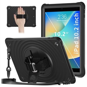 För iPad 10.2 (2021) / (2020) / (2019) Fodral Kickstand Silikon Handrem Surfplattefodral med Axelrem