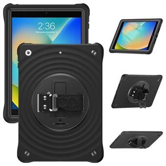 För iPad 10.2 (2021) / (2020) / (2019) Fodral Handrem Stativ TPU+PC+Silikon Surfplattefodral